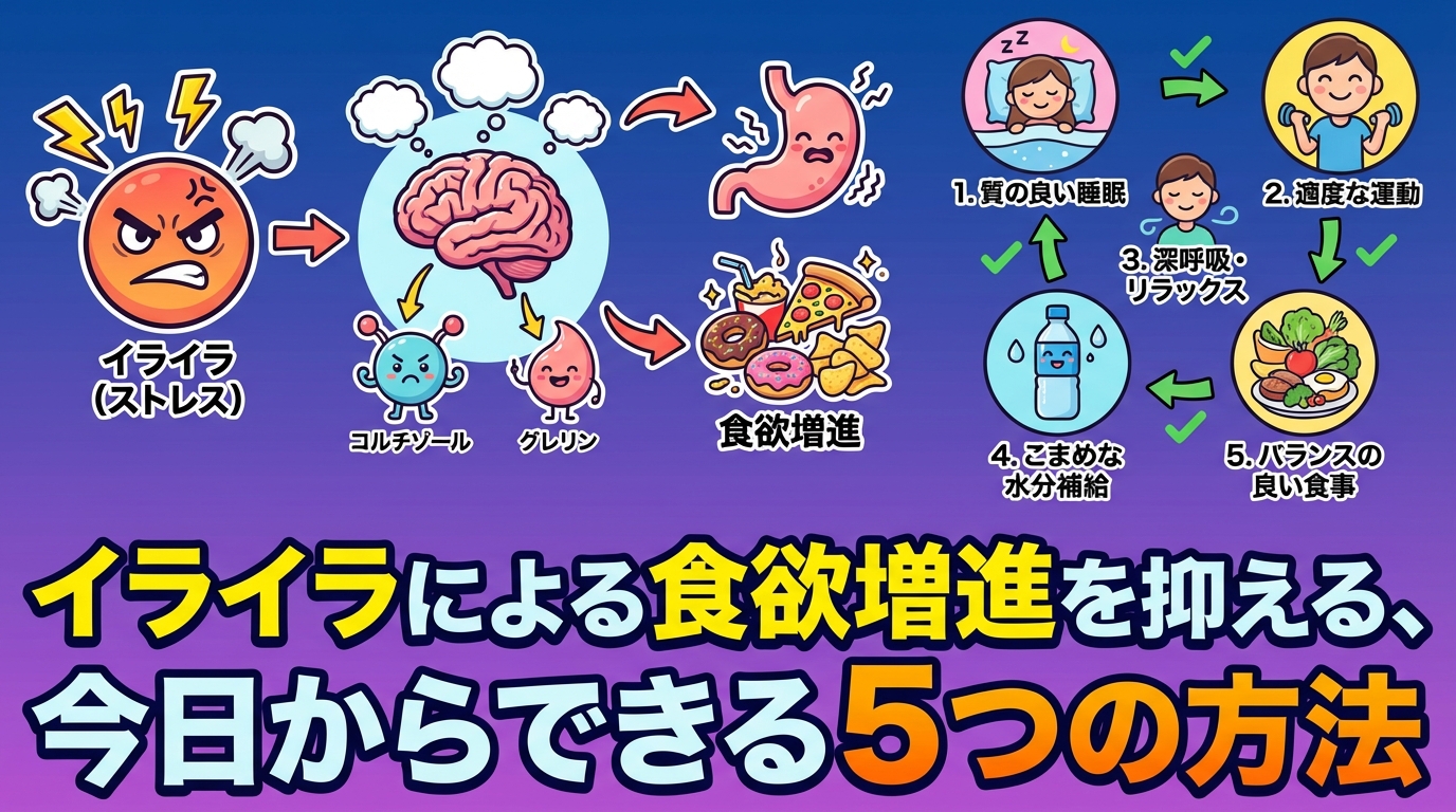イライラすると食欲が増進してしまう本当の理由と、感情に振り回されない心と体の作り方に関する図解4