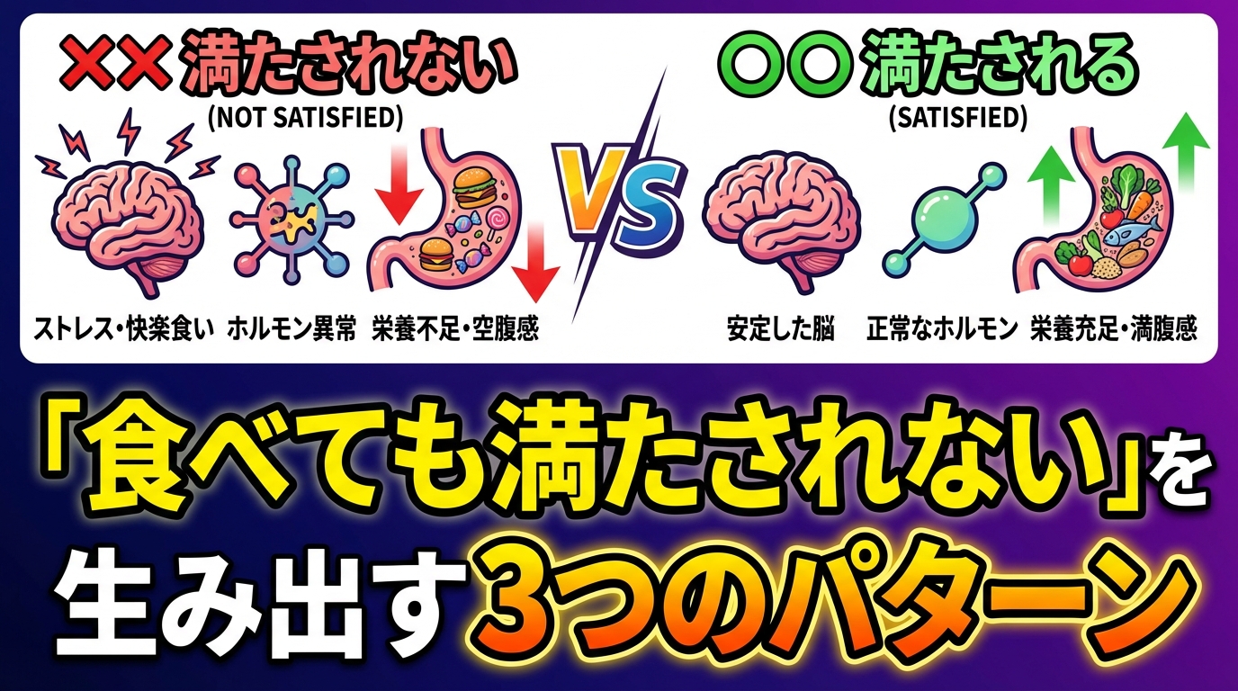 ストレスで食欲が満たされないのはなぜ?心を満たす食欲コントロール法に関する図解