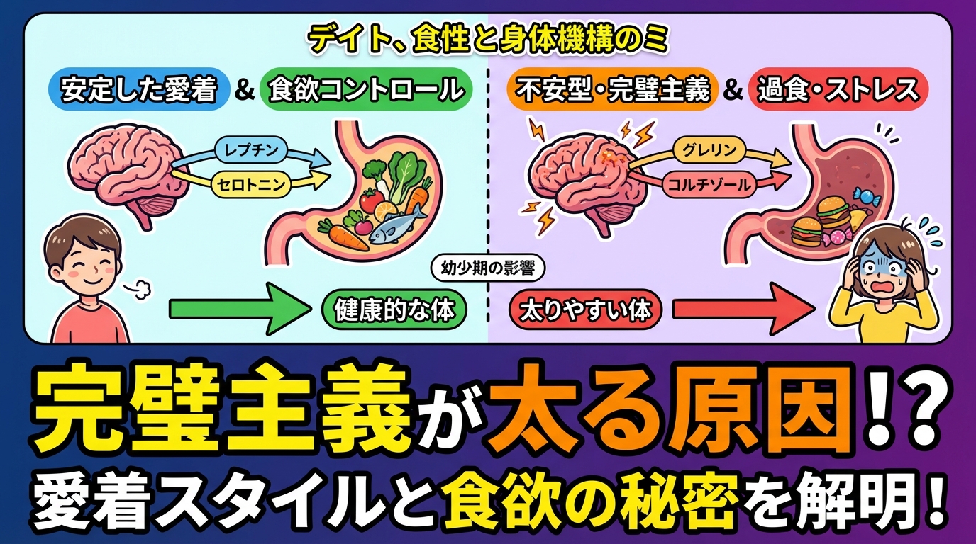 ストレス食いが止まらない完璧主義者へ。食欲を乱す思考のクセと心を楽にする5つの方法に関する図解