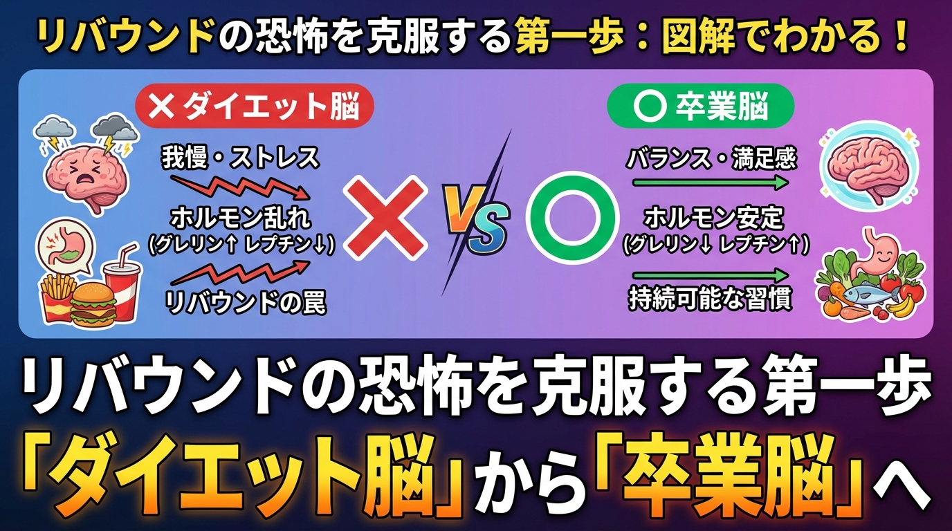 リバウンドが怖い…心理学で不安を根本解消する方法に関する図解