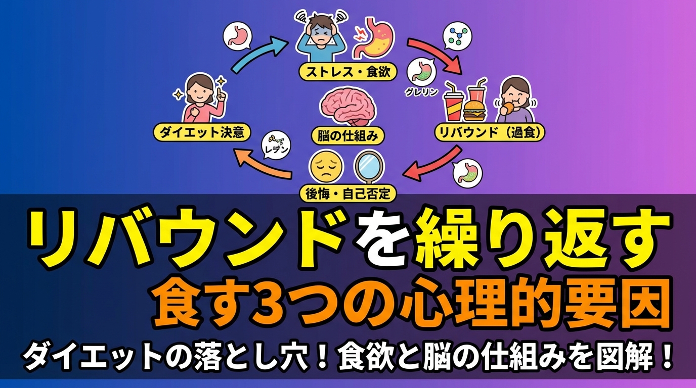 リバウンドを繰り返す心理とは？何度も失敗する本当の理由と解決法のアイキャッチ画像