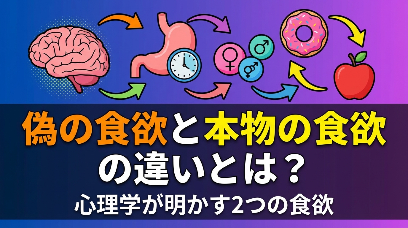 偽の食欲を見分ける心理学的方法5選｜感情的食欲の正体と対処法のアイキャッチ画像