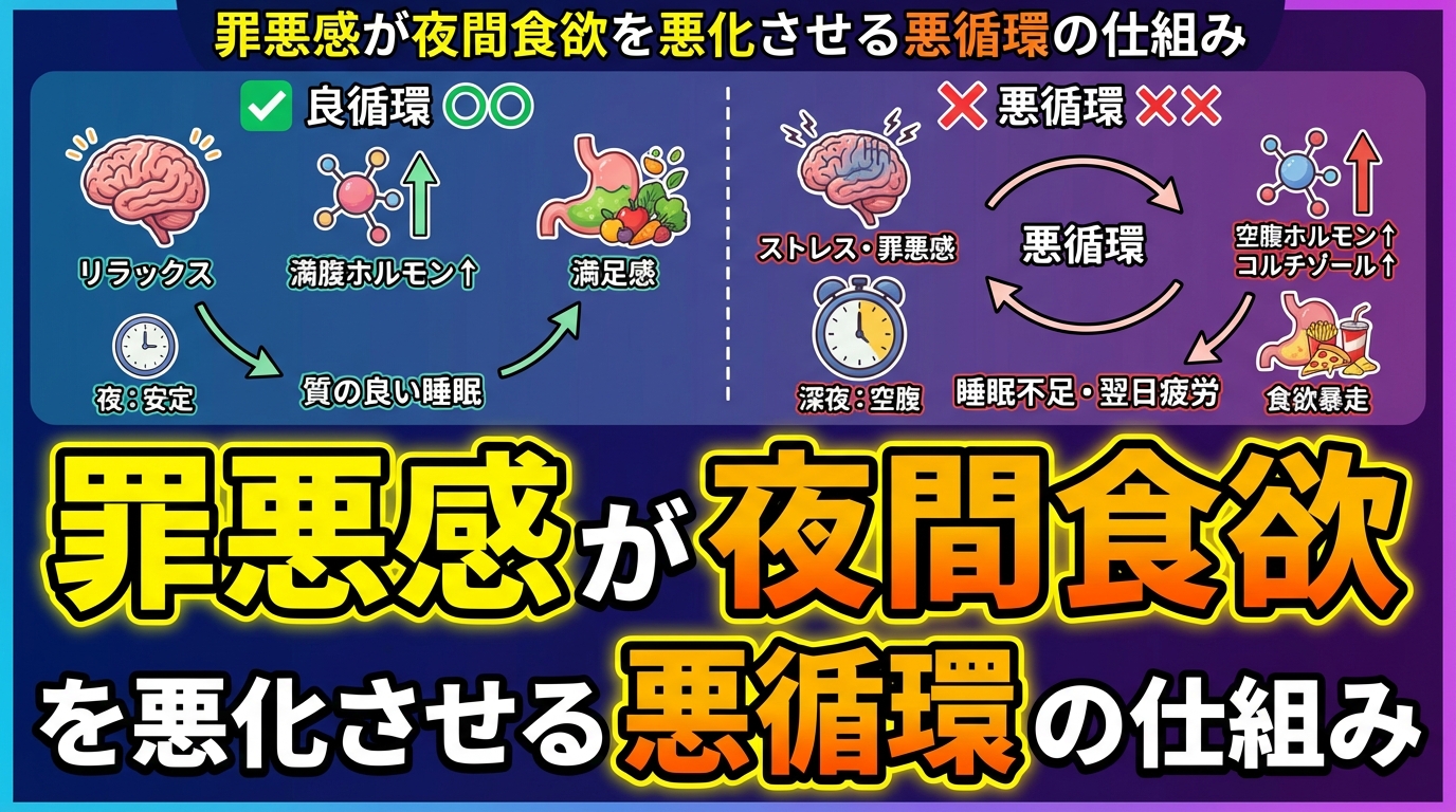 夜中の食欲と罪悪感｜自分を責めずに食欲と向き合う方法に関する図解2
