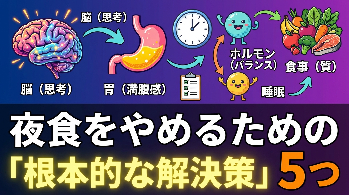 夜眠れないから食べちゃう…そのメカニズムと根本的な解決法に関する図解2