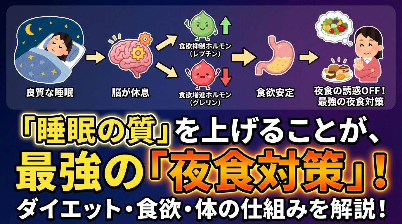 夜眠れないから食べちゃう…そのメカニズムと根本的な解決法に関する図解3