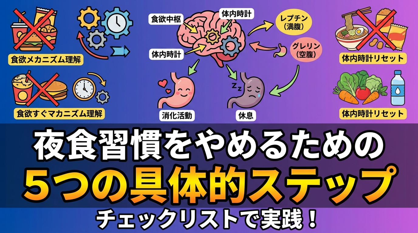 夜食習慣をやめたい人必見！心理メカニズムから解決する5つのステップに関する図解2