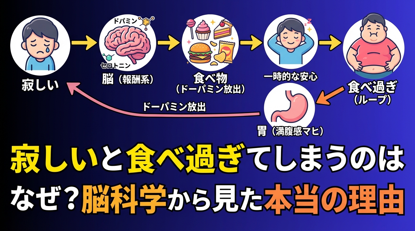 寂しいと食べ過ぎてしまう人が知るべき心のメカニズムと本質的な対策のアイキャッチ画像