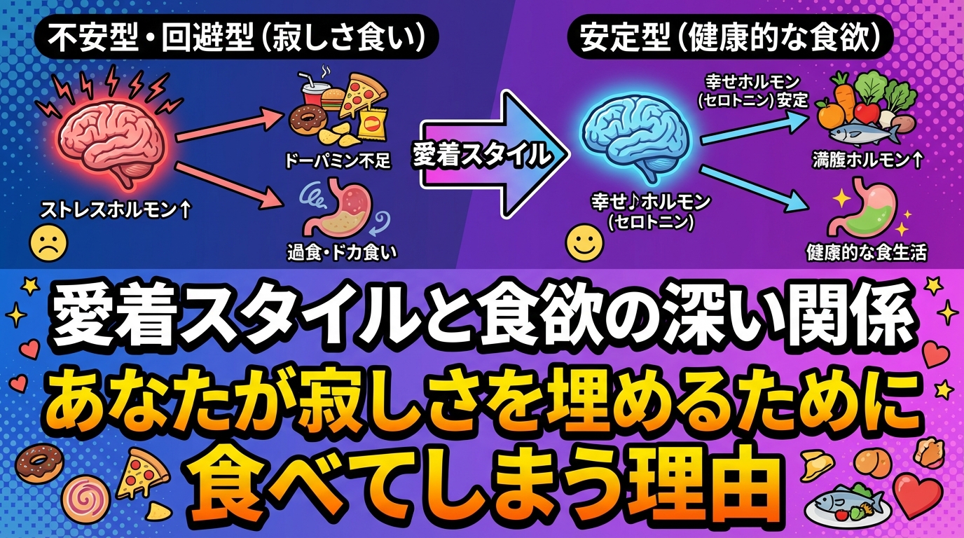 寂しいと食べ過ぎてしまう人が知るべき心のメカニズムと本質的な対策に関する図解