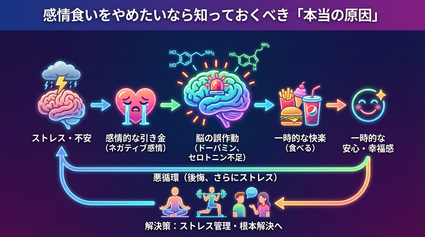 感情食いをやめたいなら知っておくべき「本当の原因」の図解