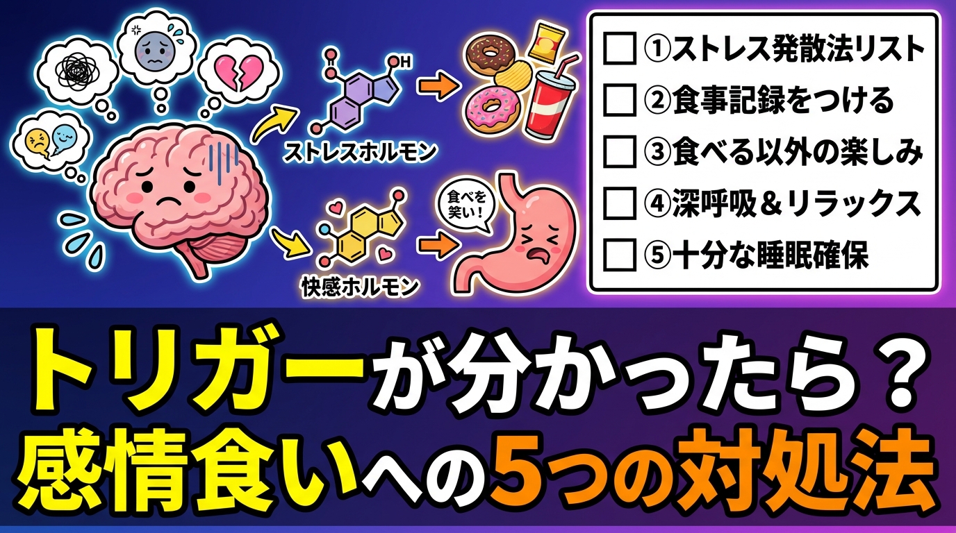 感情食いのトリガーを特定する5つのステップ|食欲の暴走から抜け出す方法に関する図解2