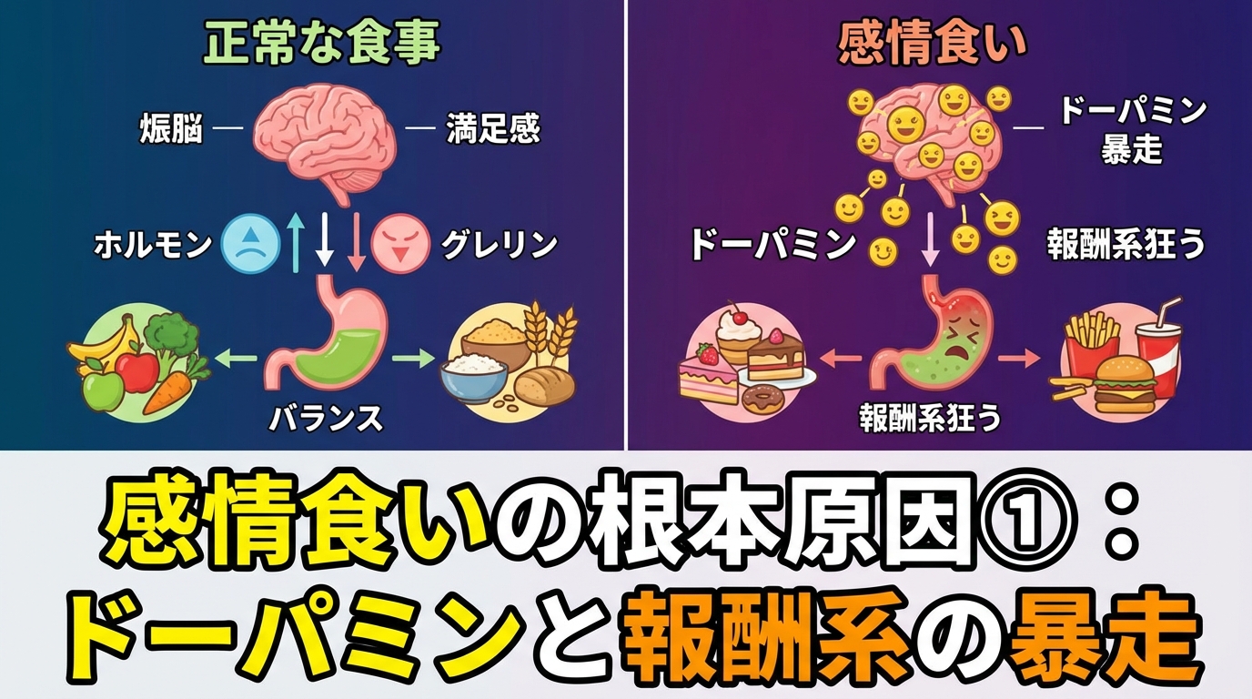 感情食いが止まらない本当の理由｜満たされない心の穴を食べ物で埋めていませんか？に関する図解