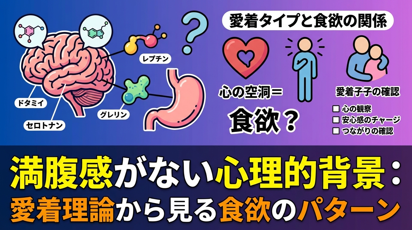 お腹いっぱいなのに食べたくなるのはなぜ?満腹感がない心理とダイエットの深い関係に関する図解2