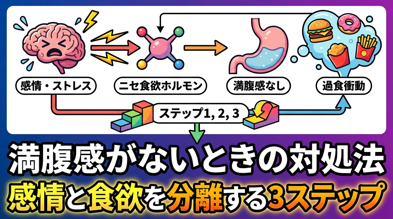 お腹いっぱいなのに食べたくなるのはなぜ?満腹感がない心理とダイエットの深い関係に関する図解3