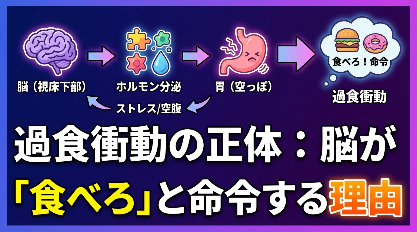 なぜ食べたい衝動が止まらない？過食の心理メカニズムと根本的な解決法のアイキャッチ画像