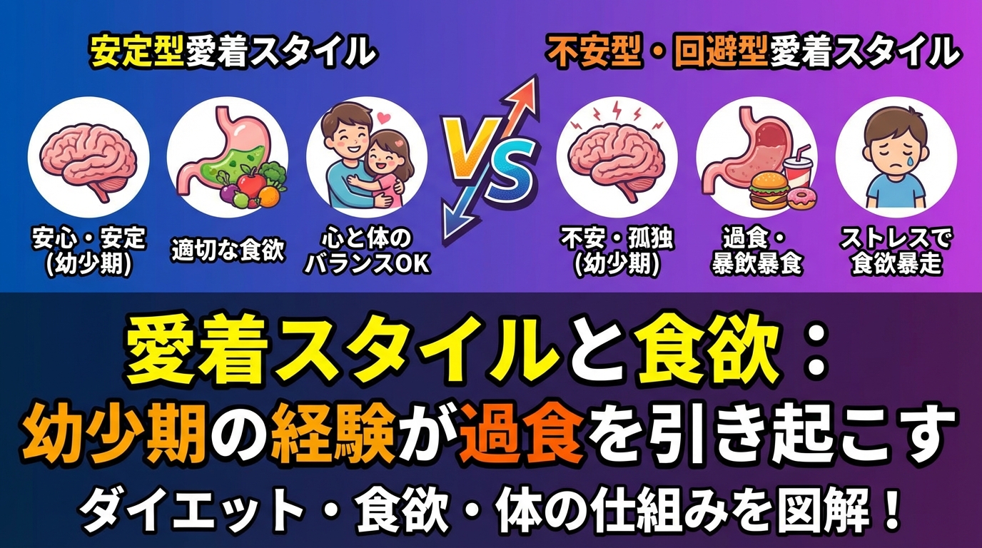 なぜ食べたい衝動が止まらない？過食の心理メカニズムと根本的な解決法に関する図解
