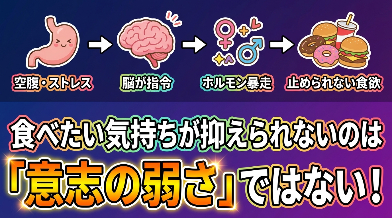 「食べたい気持ちが抑えられない」本当の心理とは？意志力では解決できない根本原因のアイキャッチ画像