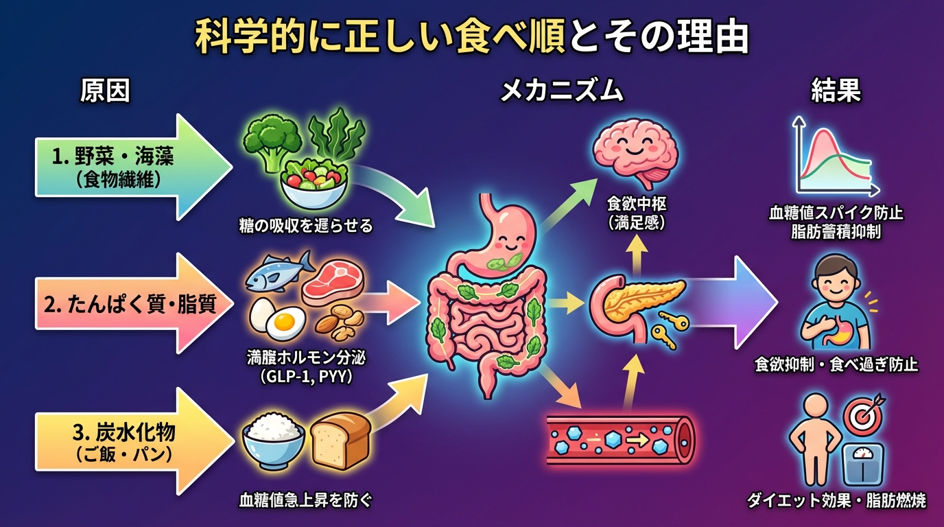 科学的に正しい食べ順とその理由の図解