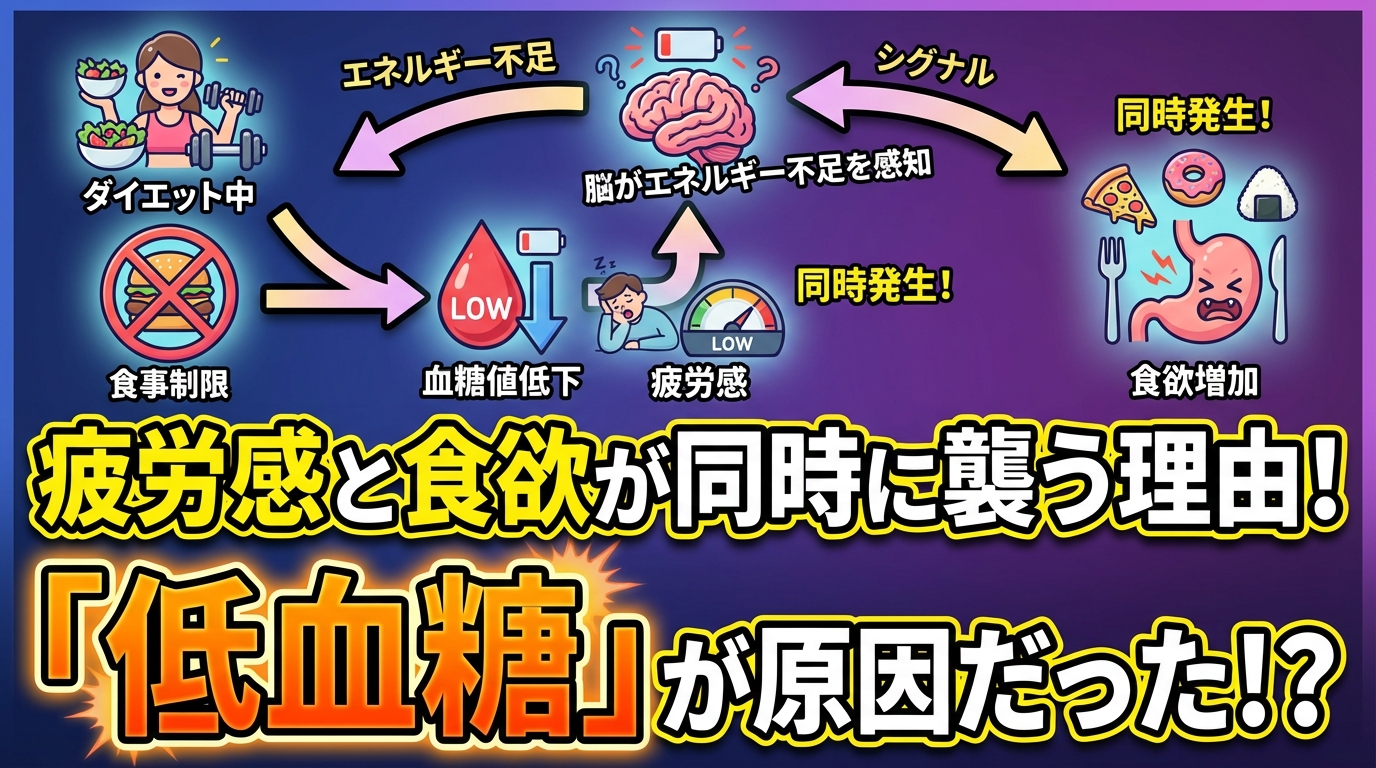 食欲コントロールができない疲労感は「低血糖のサイン」？だるい・イライラ・食べたいの正体のアイキャッチ画像