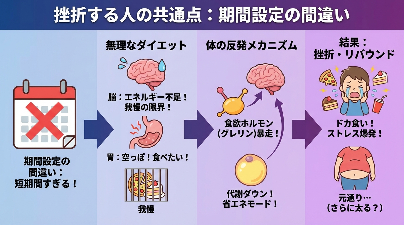 挫折する人の共通点:期間設定の間違いの図解