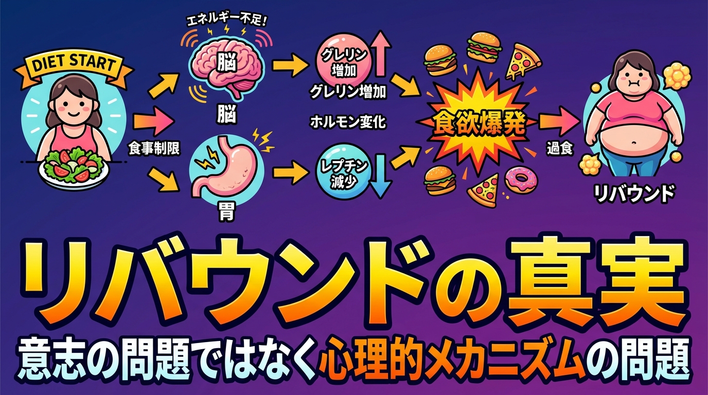リバウンドを繰り返すあなたへ：心理的要因を解消する3つの解決策のアイキャッチ画像