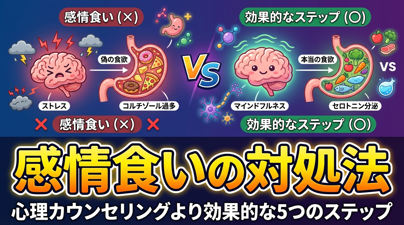 感情食いを根本から治す対処法【心理カウンセリングより効果的なアプローチ】に関する図解